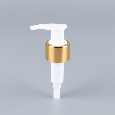 Weißgold-Plastiklotions-Pumpe, Seifen-Pumpen-Aluminiummaterial Soem der Hand1.2cc