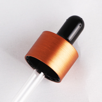 18mm bürstete Aluminiumschließungs-Tropfenzähler-Kappe für Flasche des ätherischen Öls 18/410