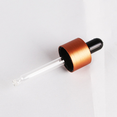 18mm bürstete Aluminiumschließungs-Tropfenzähler-Kappe für Flasche des ätherischen Öls 18/410