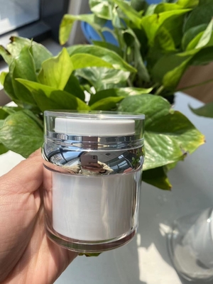 Nachfüllbares doppel-wandiges Runden-luftloses Pumpen-Glas-Acrylsahneverpackenglas