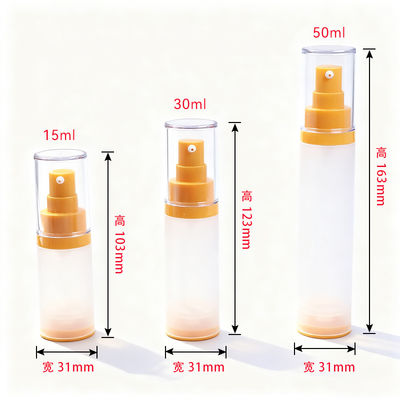Kosmetische Creme Airless Pumpflasche 15ml 30ml 50ml Airless Pumpflasche AS und PP