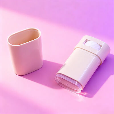 Kundenspezifische ovale flache 15g 20g Dreh-Stick-Deodorant-Verpackung, nachfüllbare Körper-Deodorant-Sonnencreme-Behälter, Tuben, Deodorant-Verpackung