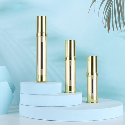 China Lieferant Silber Luxus Plastik Kosmetik Flasche 15ml 30ml 50ml Leere Luftlose Plastik Serumpumpe Dispenser von Kinpack