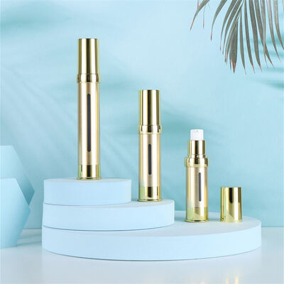 China Lieferant Silber Luxus Plastik Kosmetik Flasche 15ml 30ml 50ml Leere Luftlose Plastik Serumpumpe Dispenser von Kinpack