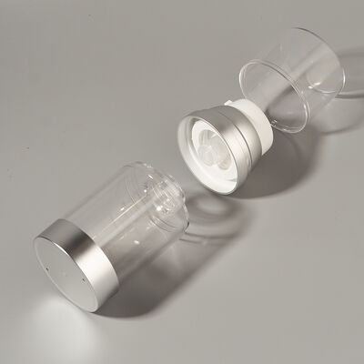 Fabrik Großhandel Luxus Leer 100ml 150ml 120ml ABS AS Luftlose Pumpe Flasche kundenspezifische Matte Glanz Silber UV Lieferant