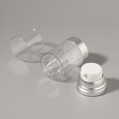 Fabrik Großhandel Luxus Leer 100ml 150ml 120ml ABS AS Luftlose Pumpe Flasche kundenspezifische Matte Glanz Silber UV Lieferant