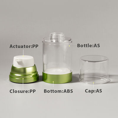 Fabrik Großhandel Luxus Leer 100ml 150ml 120ml ABS AS Luftlose Pumpe Flasche kundenspezifische Matte Glanz Silber UV Lieferant