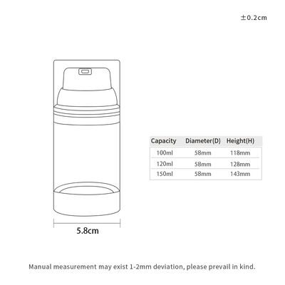 Fabrik Großhandel Luxus Leer 100ml 150ml 120ml ABS AS Luftlose Pumpe Flasche kundenspezifische Matte Glanz Silber UV Lieferant