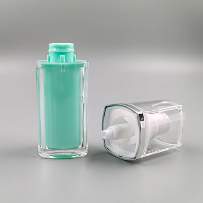 Hochwertige 15ml 30ml 50ml Quadratische Doppelschicht Vakuumflasche für die Körperpflege