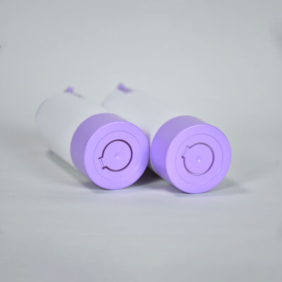 Recycelbares Privatetikett 15ml 30ml 50ml Runde Form Custom Pink Lila Farbe Luftlose ABS Lotion Flasche für Hautpflege Verpackung