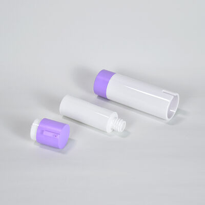 Recycelbares Privatetikett 15ml 30ml 50ml Runde Form Custom Pink Lila Farbe Luftlose ABS Lotion Flasche für Hautpflege Verpackung