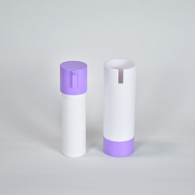 Recycelbares Privatetikett 15ml 30ml 50ml Runde Form Custom Pink Lila Farbe Luftlose ABS Lotion Flasche für Hautpflege Verpackung