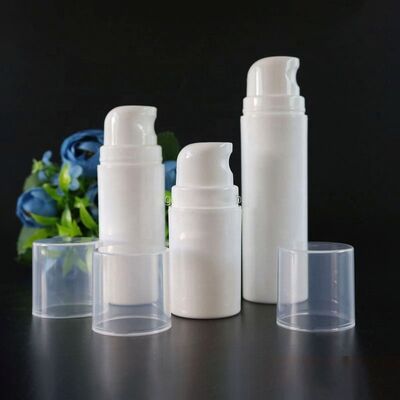 Einzigartige weiße Kosmetikverpackung 50 ml runde Plastikflasche ohne Luft