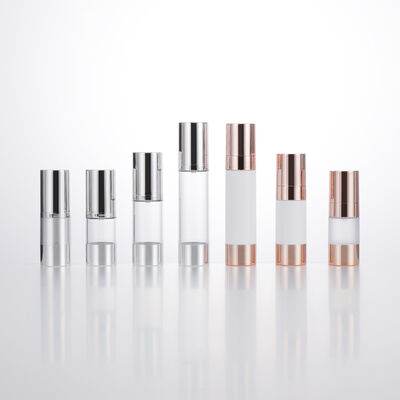Leere Reise-Mini-Runde Airless-Lotion-Flasche, 15 ml, 30 ml, 50 ml, Roségold-Vakuumflasche