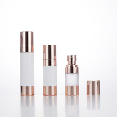Leere Reise-Mini-Runde Airless-Lotion-Flasche, 15 ml, 30 ml, 50 ml, Roségold-Vakuumflasche