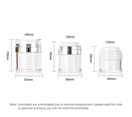 Weiße, cremefarbene Airless-Pumpflasche aus Kunststoff für Lotion, Gesichtsreiniger und Hautpflegeserum, 50 ml/100 ml/150 ml, Siebdruck