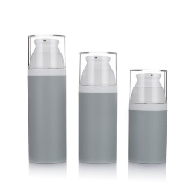 Graue Farbe, 80 ml, Airless-Pumpflasche, 3 Größen, optionale Kunststoff-Airless-Flasche für Kosmetika