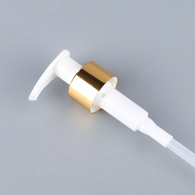 Weißgold-Plastiklotions-Pumpe, Seifen-Pumpen-Aluminiummaterial Soem der Hand1.2cc