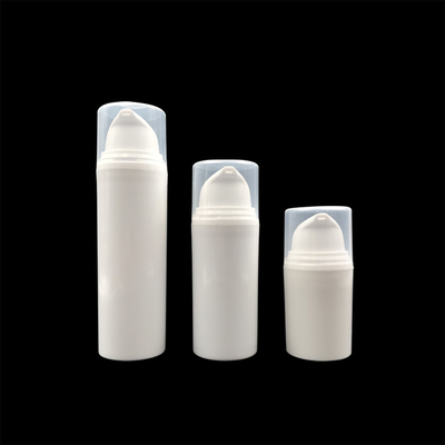 Weiße leere luftlose Pumpflaschen, kosmetischer Verpackenbehälter 15ml 30ml 50ml